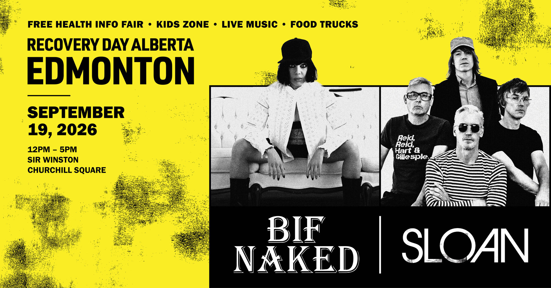 Edmonton festival artwork featuring Bif Naked and Sloan